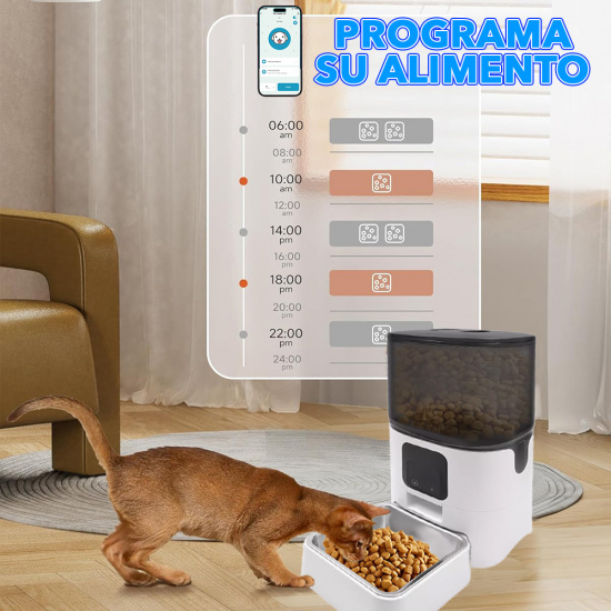 Comedero Autom&aacute;tico 6 Litros para Mascotas Inteligente con Wi Fi